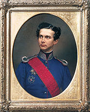 Painting of Ludwig II by W. Tauber, 1864
