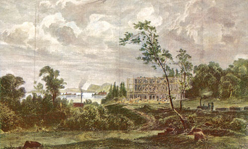 Painting: The building of Herrenchiemsee Palace