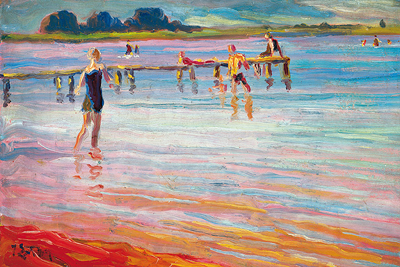 Bild: "Der Badesteg", Julius Exter