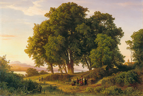"Abend auf der Fraueninsel", F. A. Kessler, 1858