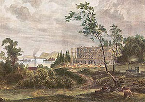 Bild: Schloss Herrenchiemsee während der Bauphase